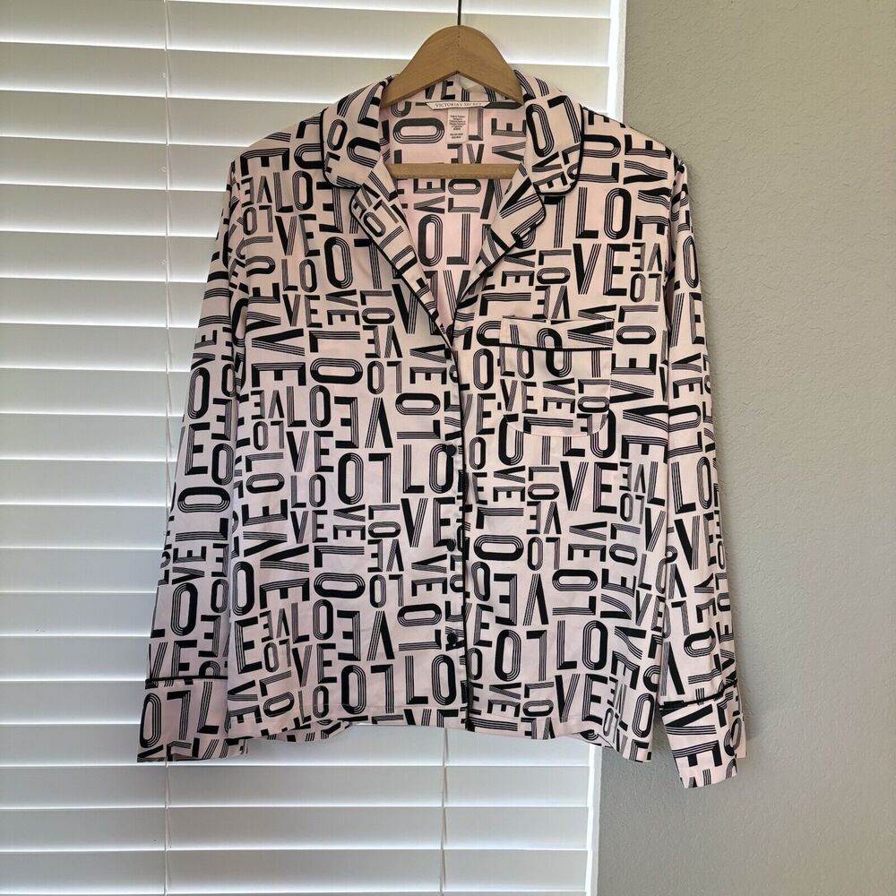 Victoria’s Secret Women’s Long Sleeve Sleepwear Button Pajama Top Pink Size XS-M